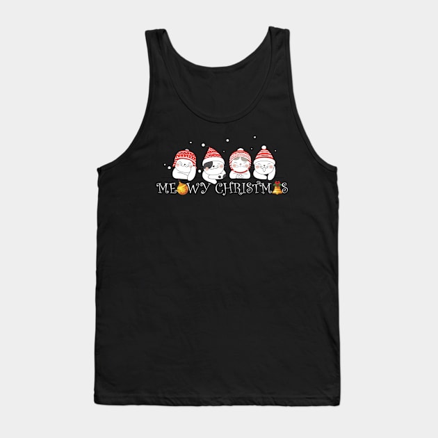 Merry Meowy Christmas Tank Top by Little Treasures